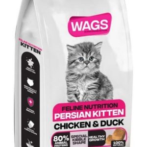 Wags Cat Dry Food Kitten Feline Persian Chicken & Duck 2 kg